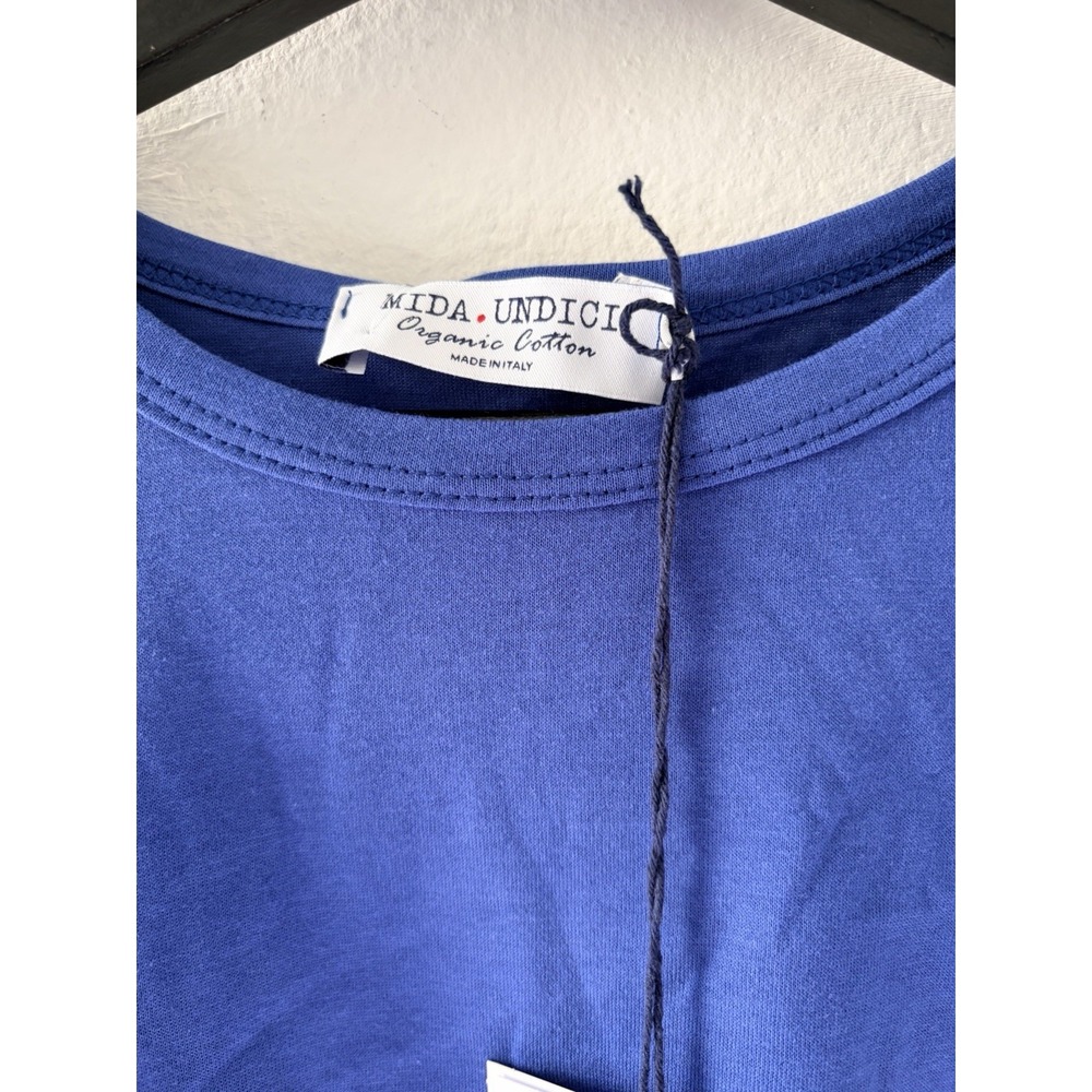 NWT Mida Undici Organic Cotton Men's T-Shirt Royal Blue Size M Made In Italy - Picture 4 of 6
